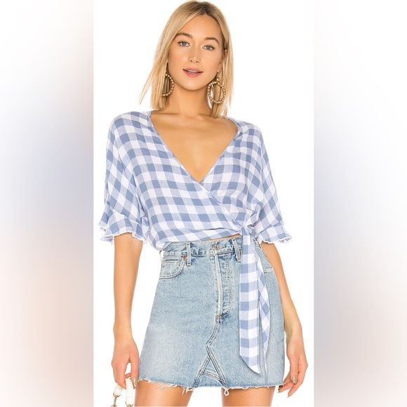 Rails Athena Top in Periwinkle Check - Size M - Picture 1 of 5